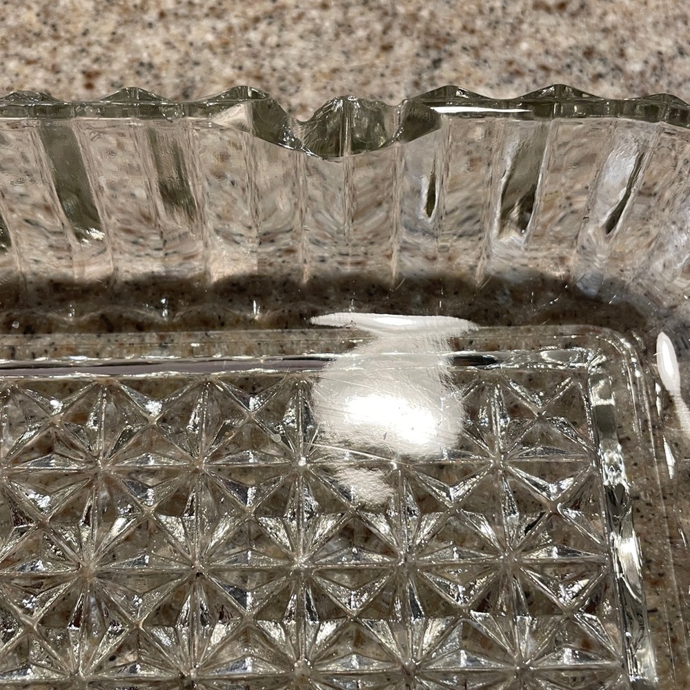 FREE with purchase of glass of crystal item. Vintage Elegant Clear Glass Dish - Picture 3 of 4